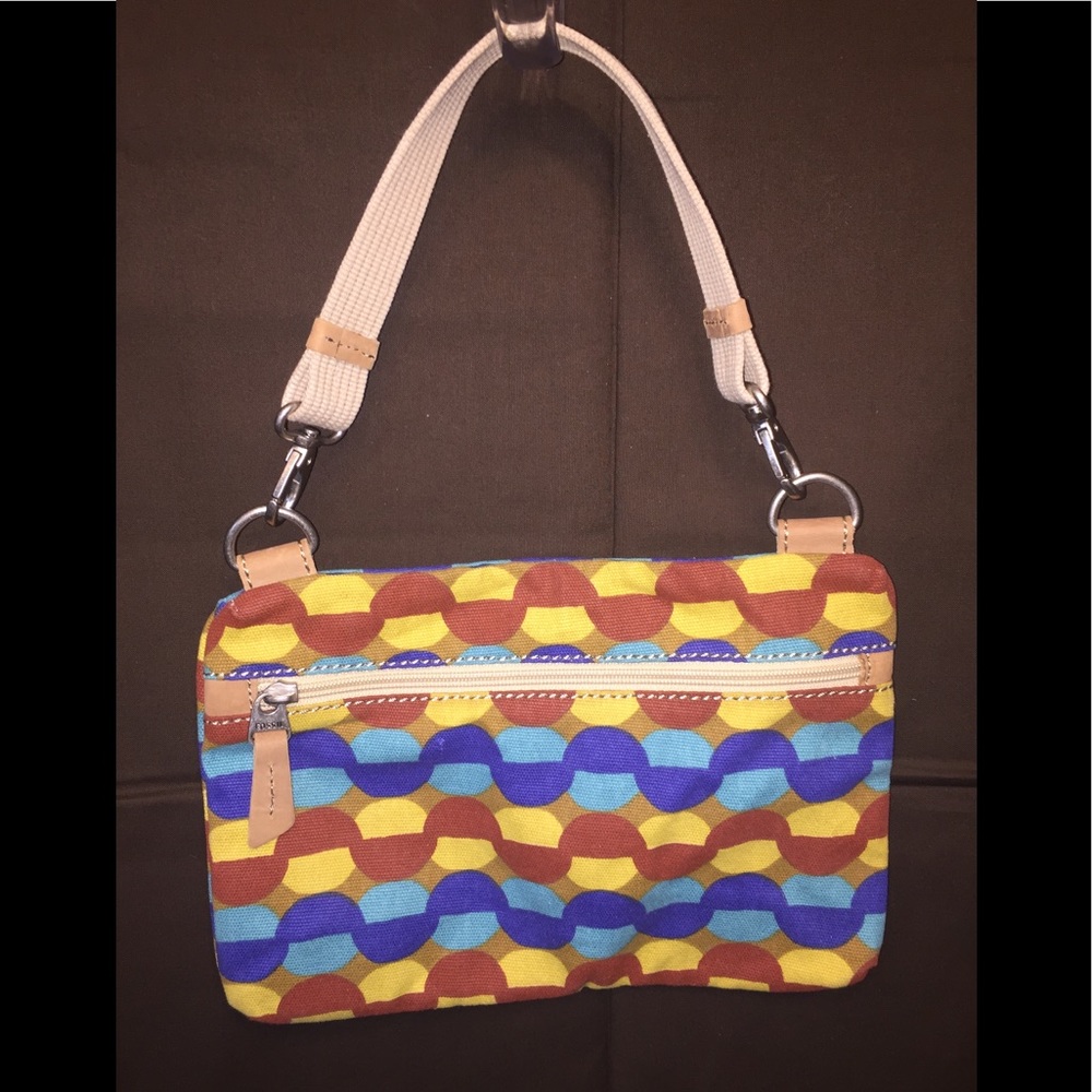 Fossils Coated Canvas Colorful Clutch/ Purse